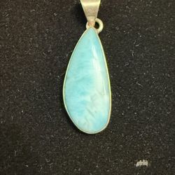Sterling Silver Caribbean Larimar Pendant 