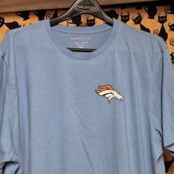 Margaritaville Denver Broncos Blue Tee with Orange and White Logo