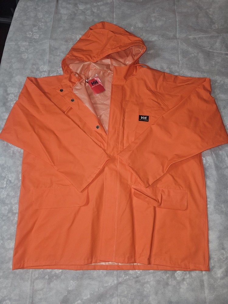NWT Helly Hansen Orange Rain Jacket And Bib