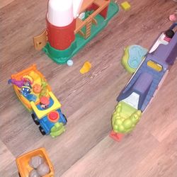 Little People House Farm Construction Vehicle And Train With Sound