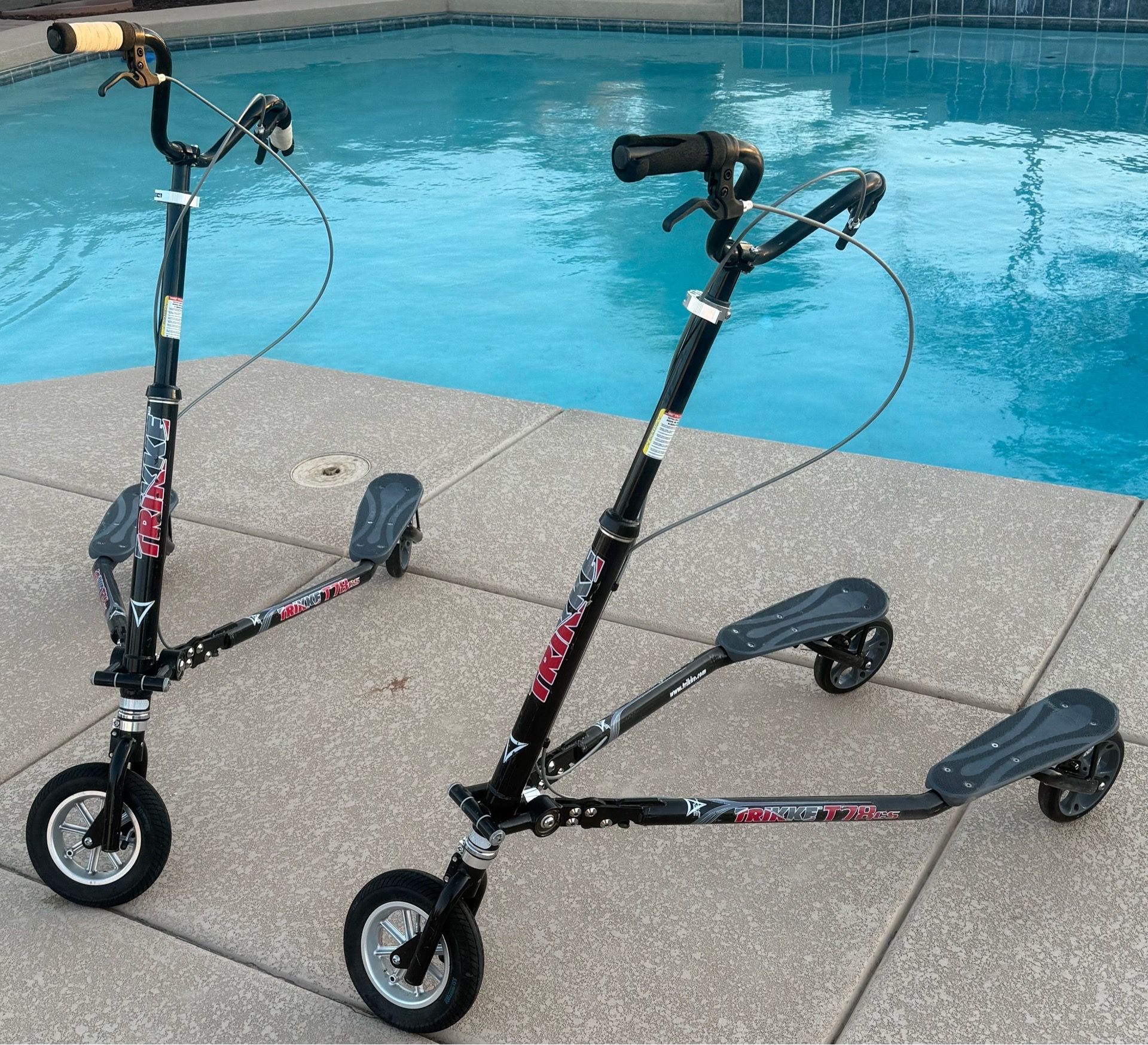2 TRIKKE AIR T78cs CARVING SCOOTERS 3 WHEEL FOLDING SCOOTER BLACK