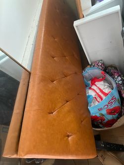 Faux leather queen headboard