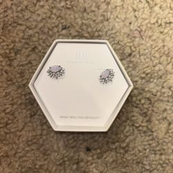 Opal Studs With Silver Accents 