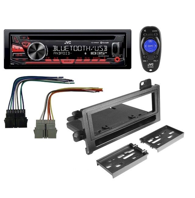New JVC Car Stereo with Bluetooth and remote + mounting kit