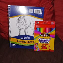 New Sketch DIARY AND PENCI COLORS BOTH FOR $7