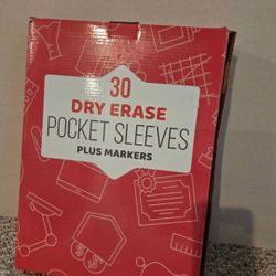 30 Dry Erase Pocket Sleeves 