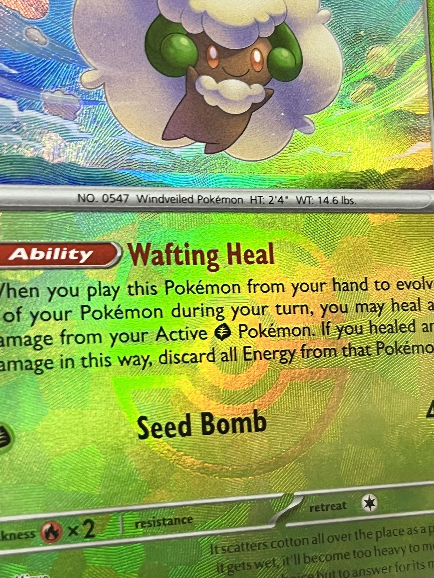 Pokémon Whimsicott Masterball – Prismatic Evolution 008/131 – Raw Pack Fresh