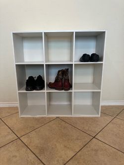 White 9-Cube Organizer Shelf – Modern Shoe & Storage Rack