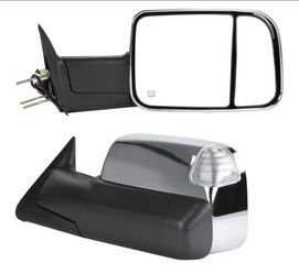 1998-02 Dodge Ram Truck Power Control Heated Turn Signal Black and chrome Manual Folding And Flip Up Rh (passenger side)