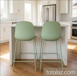 Mint Minimal Counter Chairs Hard Shell Set of 2