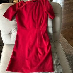 Banana Republic red sheath dress in size with three quarter sleeves
