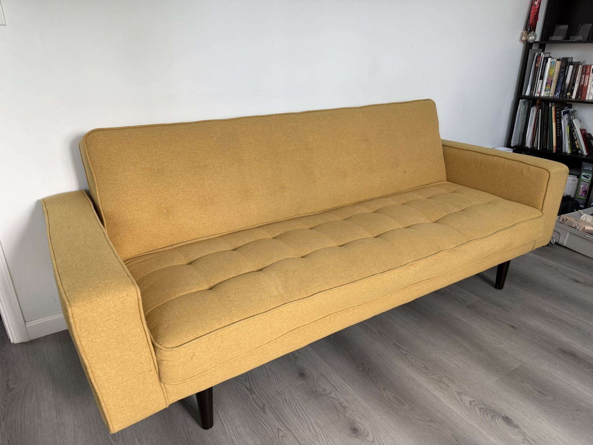 Petula II Convertible Sleeper Sofa Bed Mustard 85”