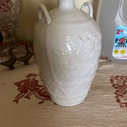 White Flower Vase 7 3/4”H