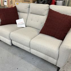 Electric Recliner Sofa Light Grey 