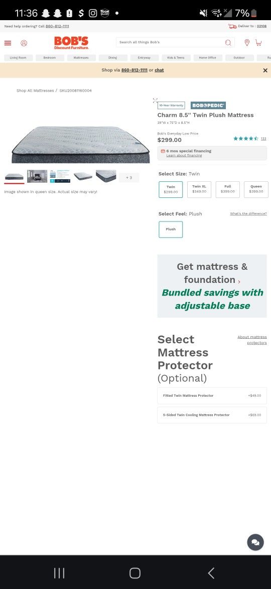 Matress/Box spring/Frame