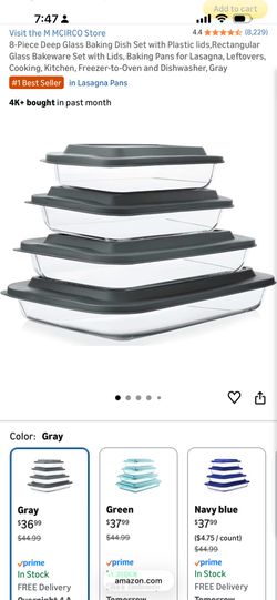 Deep glass baking dishes four pack with lids