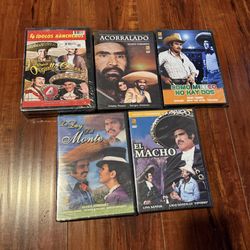 LOT OF 5 Vicente Fernandez Brand New Sealed DVD’s Movies Laguna Films Read Info