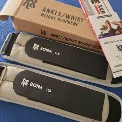 New Bona Ankle/Wrist Weight Neoprene 2 Each Weights 1 Pound Each 