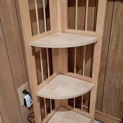 3 Tier Wooden Corner Shelf Unit 