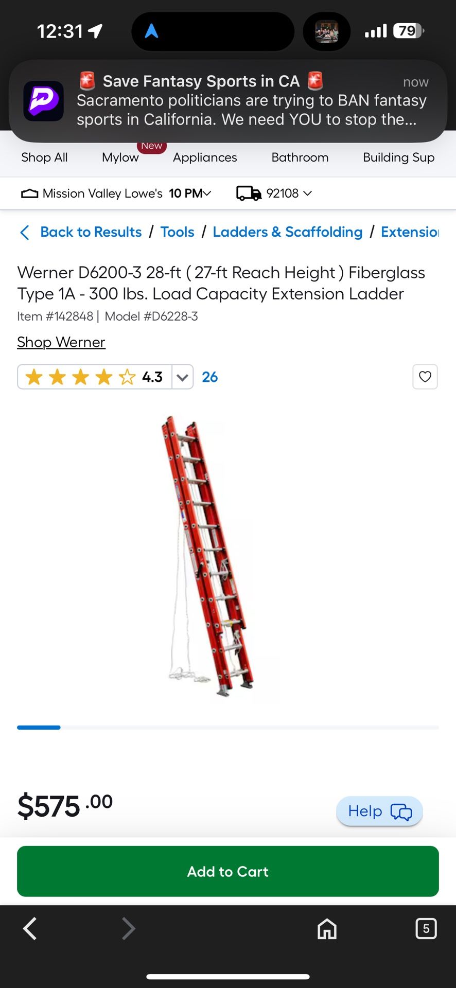 Werner 28’ Ladder Brand New!!