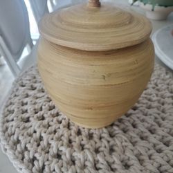 Small bamboo storage container