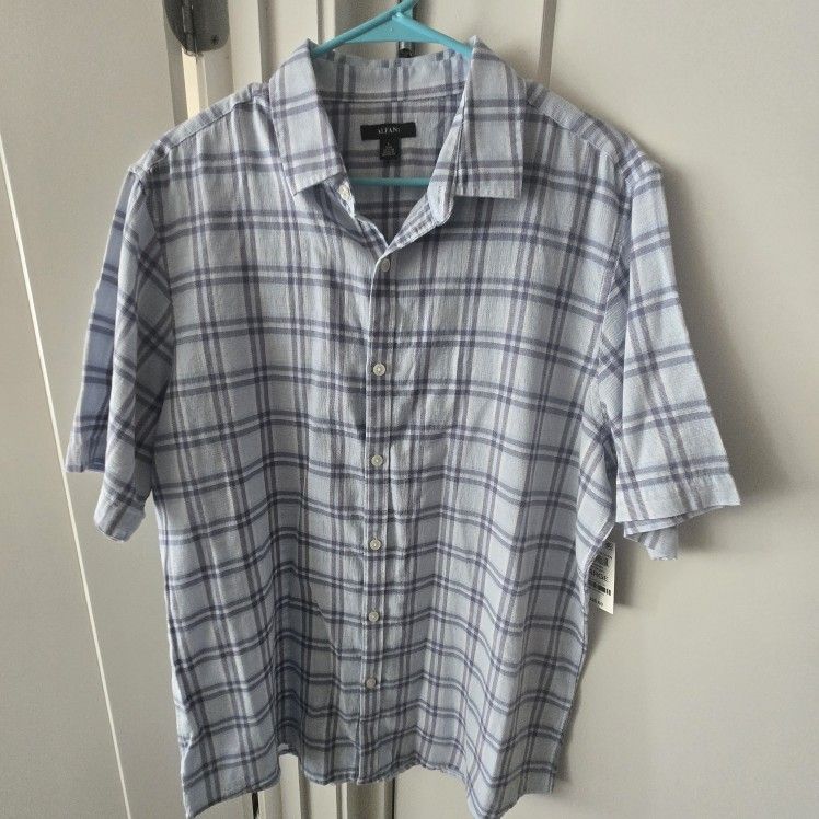Alfani Men's L Short Sleeve Button Down - NEW