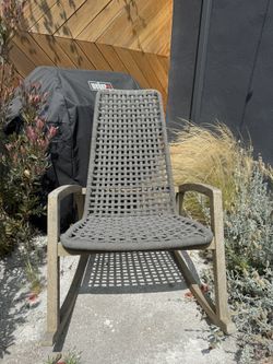 Outdoor Rocking Chairs (2) And Side Table