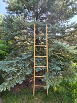 Natural Bamboo Decorative Blanket Ladder – Great Condition! ✨