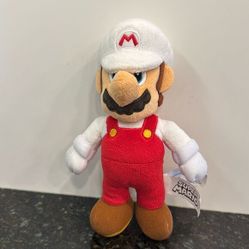 2021 Super Mario Stuffed Plush Figure White Hat Red Overalls Nintendo 