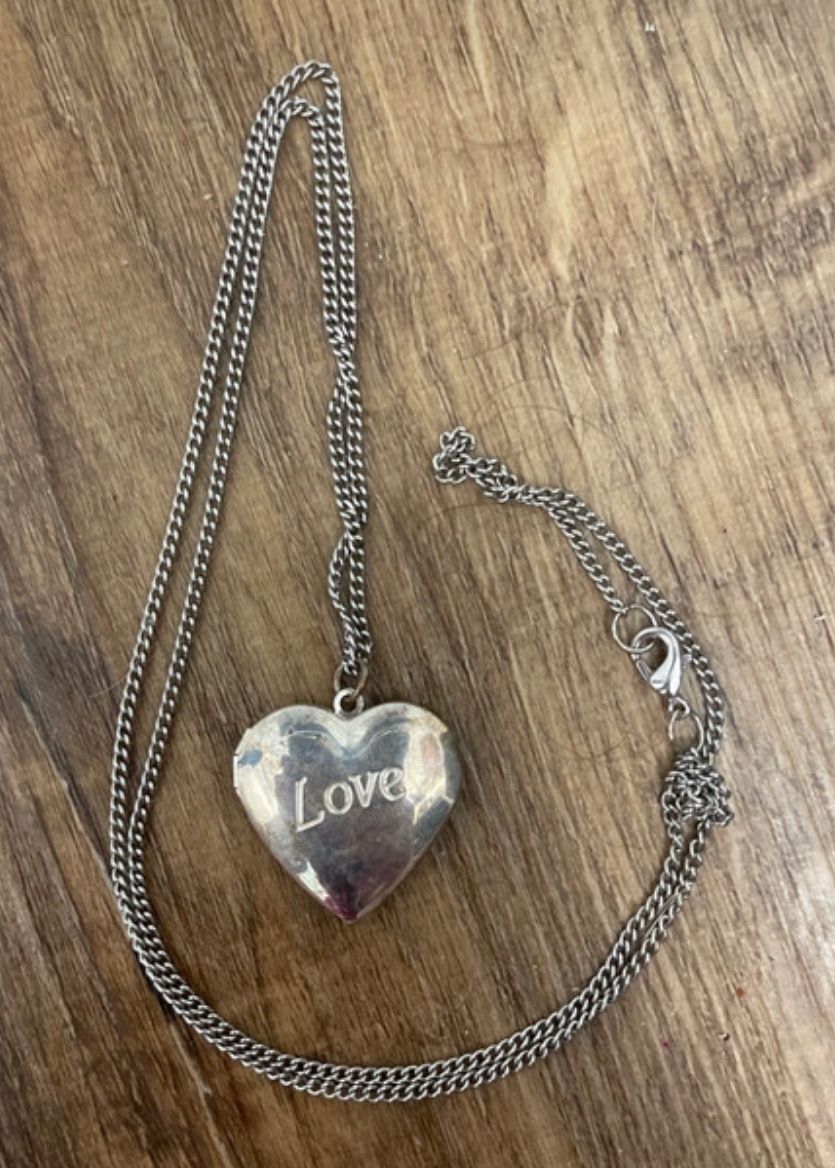 Silver Heart Love Necklace Locket