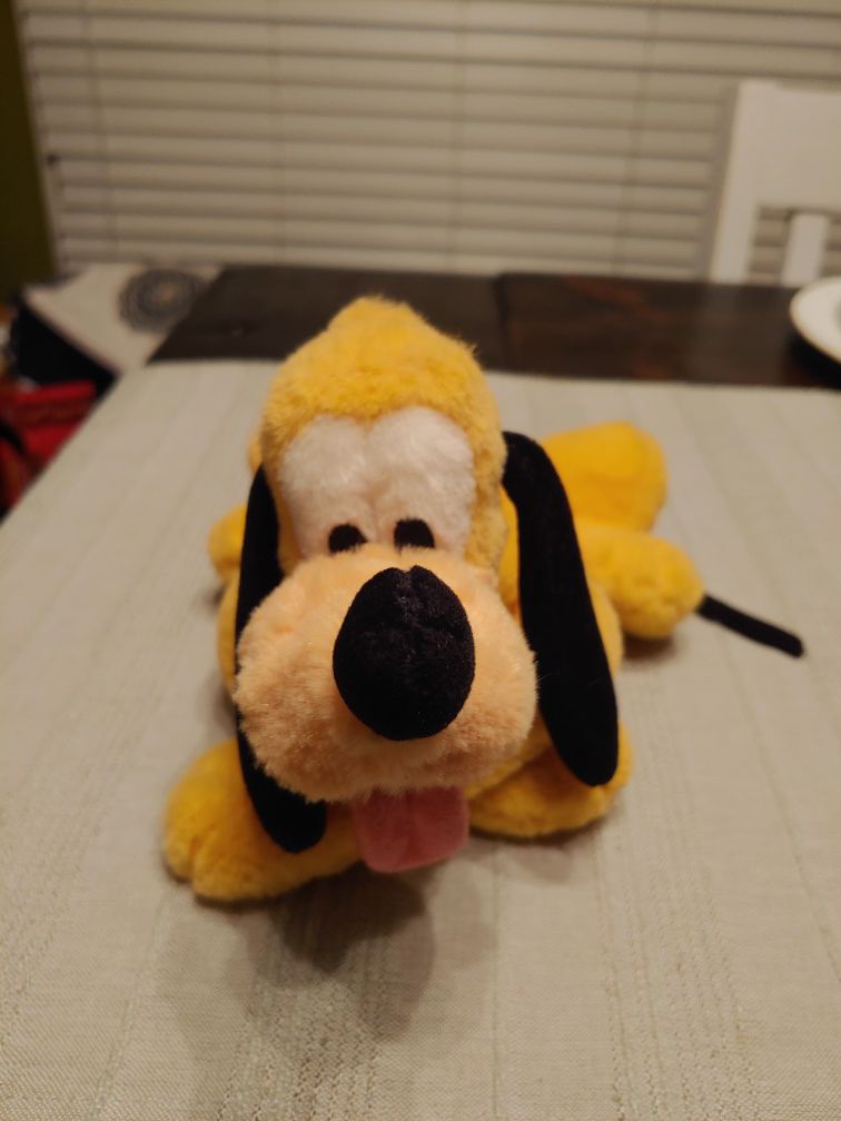 Disney Parks Plush Pluto Dog Green Collar