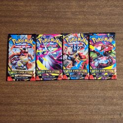 Pokemon Cards Mega Evolution Booster Pack Art Bundle [Set of 4] 
