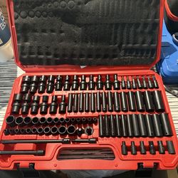 86pcs 1/4"Drive Master Impact Socket &Universal Socket Set with Adapters, 6-Point, SAE/Metric, 5/32"-9/16", 4mm-15mm, Standard/Deep, CR-V/CR-MO, U-Joi