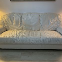 leather sofa  bone color