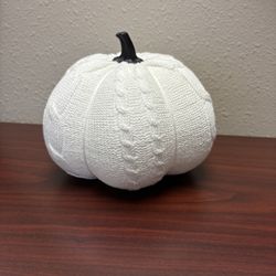 White Knitted Fabric Pumpkin