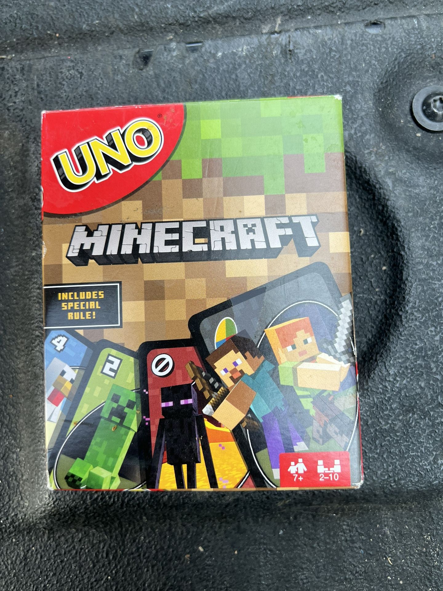 UNO Minecraft Video Game Themed Playing Card Deck By Mattel Fun Party Kids Gift
