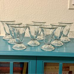 Set of 8 Footed Glass Dessert Cups – Matching Set Available