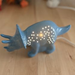 Target pillowfort triceratops dinosaur night light bedside lamp like new condition