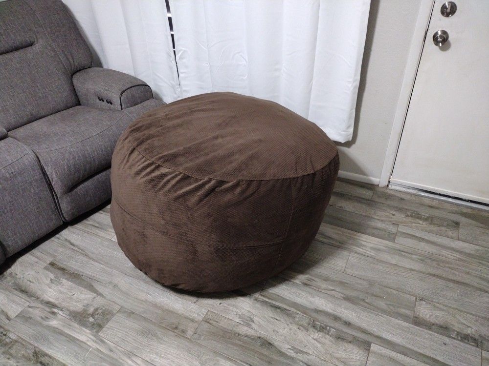 Cordaroy Bean Bag- Convertible Full Sized Bed Brown Chenille Cover