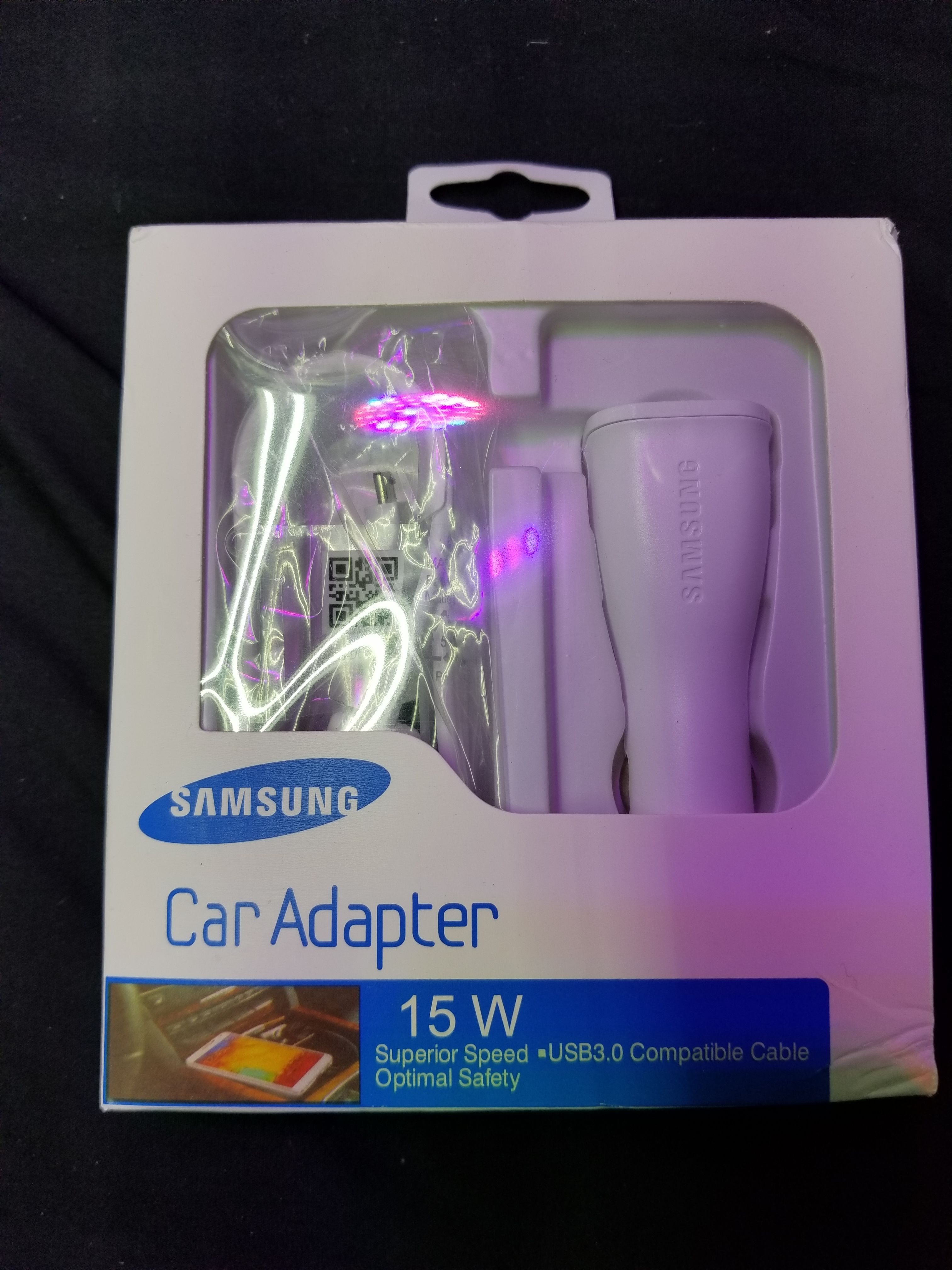SAMSUNG. CAR ADAPTER 15W .SUPERIOR SPEED USB 3.0 COMPATIBLE CABLE OPTIMAL SAFETY.ORIGINAL (NEW)