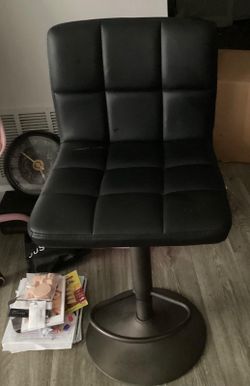 Black Tufted Adjustable Bar Stool
