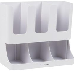 Mind Reader 6 Compartment Upright Coffee Condiment and Cup Storage Organizer