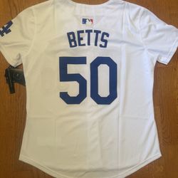 Betts Dodgers White Women Jersey