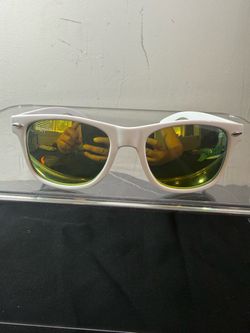 Vintage KS1130 White Sunglasses Mirrored Lenses Ray-Ban Style Taiwan