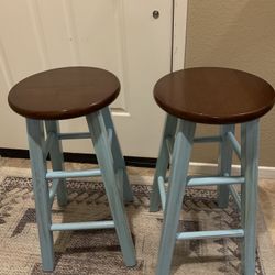 Rustic Blue Stools
