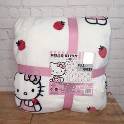 Hello Kitty Full / Queen Strawberry Blanket