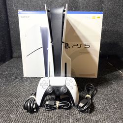 Ps5 Slim Disc 1TB Console With Controller, Cables & Box