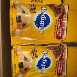 16 Pack PEDIGREE CHOPPED GROUND DINNER Adult Soft Wet Dog Food, Bacon and Filet Mignon Flavor, 3.5 oz Pouches