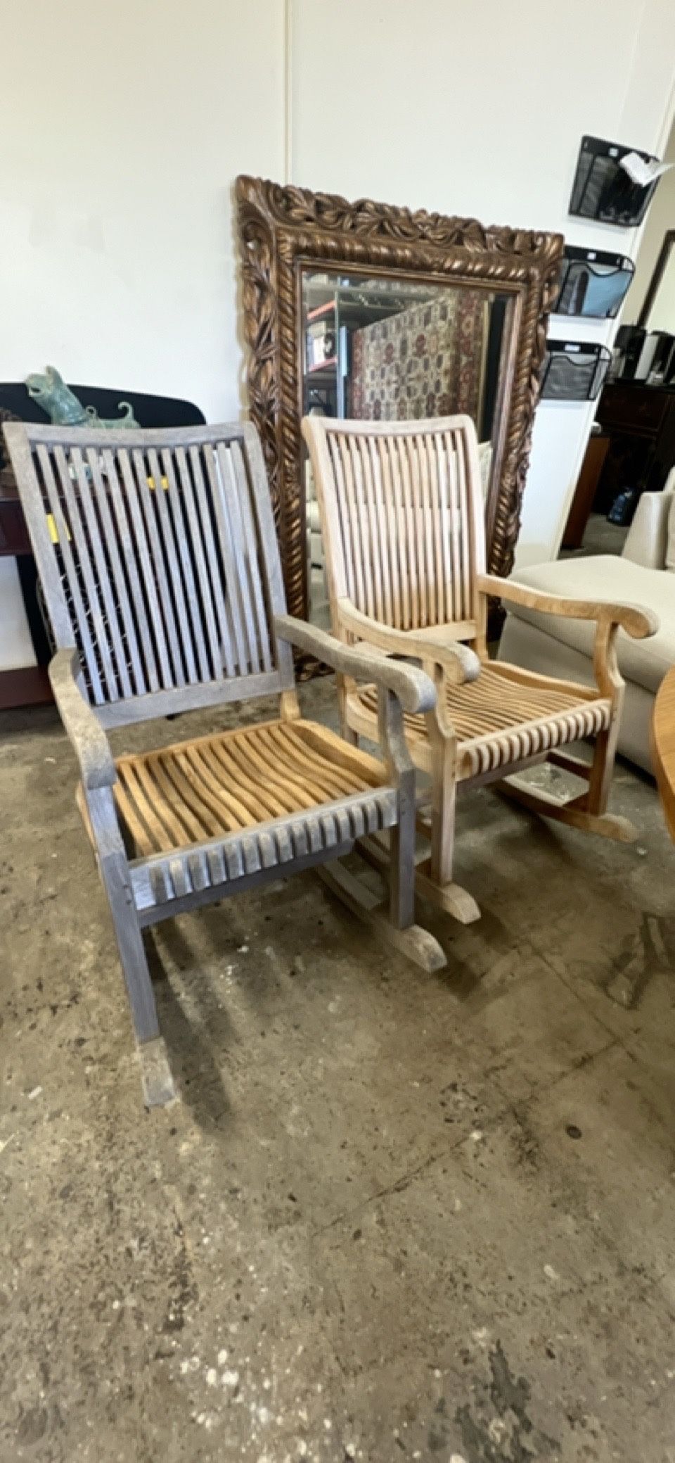 4 Solid Teak Rocking Chairs