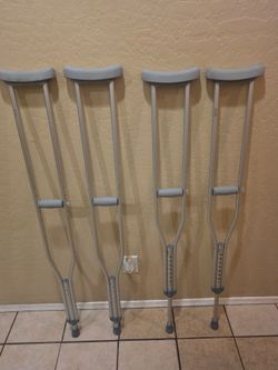 Aluminum Underarm Crutches – 2 Pairs